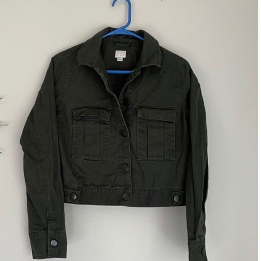 A New Day Forest Green crop fall Jacket size XS - Picture 2 of 5
